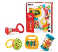 Halilit Baby's Music Carnival Gift Set. Musical Instruments for Babies includes Cage Bell, Baby Maraca, Clip Clap Rattle and Rainboshaker. Suitable for Boys & Girls from 6 Months+