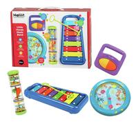 Halilit Little Hands Music Band Musical Instrument Gift Set. Baby Xylophone, Ocean Drum, Rattle Roller and Rainbospinner. Toddler Sensory Musical Toys. Suitable for Boys & Girls 12 months +