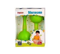 Halilit MPB369 Maracas. Brightly Coloured Rattle Shaker Traditional Musical Instruments with Textured Grip for Infants and Toddlers. 2+ (colours vary), Blue,orange,green