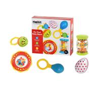 Halilit My First Baby Band Gift Set. Musical Instrument for Babies includes Egg Shaker, Cage Bell, Baby Maraca, Tube Shaker and Fun Rattle. 6 Months +