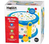 Halilit My First Drum. Durable, Light & Robust Kids Music Toy. Musical Instrument with 2 Baby-Safe Beaters. Early Learning Sensory Percussion Toy. Suitable for Boys & Girls 12 months +