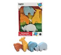 Halilt Halilit Savannah Rhythm Band Gift Set 4 Pc Animal Shaker Rattles Includes a Lion, Elephant, Rhino and Giraffe Shakers Toddler Sensory Musical Instruments. Suitable Boys Girls 9 month + (MP4100)