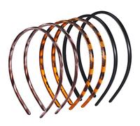 Halinuia 6 Pcs Ladies Plastic Hair Hoop Hair Band with Teeth Plain Fashion Black Brown Green for Girls