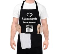 Halinuia Masterchef Kitchen Apron for Men, Adjustable, Waterproof, Black, Funny Personalized
