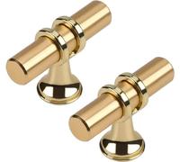 Haliwu 20 Pack Gold Cabinet Knobs, Brushed Brass Cabinet Knobs Kitchen Cabinet Knobs Champagne Gold Pull Kitchen Hardware, 2 inch(50mm) Single Hole Knobs