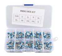 HALJIA 100Pcs 10 Value RM065 6MM Trimmer Potentiometer Assorted Kit Variable Resistor with Plastci Box