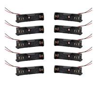 HALJIA 10Pcs 1.5V 1 x AA Plastic Cell Battery Holder Case Battery Storage Box with Wire Leads
