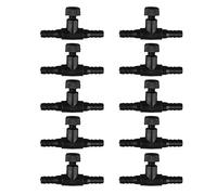 HALJIA 10PCS 2 Way Aquarium Fish Tank Plastic Air Pump Control Valves Black