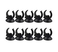 HALJIA 10PCS 23mm Aquarium Fish Tank Suction Cups Airline Hose Pump Air Line Tubing Holder Aquarium Suction Cup Clips Airline Tube Holders Clamps for Fish Tank Black
