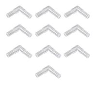 HALJIA 10PCS 4mm Clear Plastic Aquarium 2 Way L Type Air Valve Air Tubing Connectors
