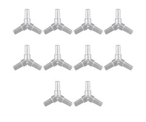 HALJIA 10PCS 4mm Clear Plastic Aquarium 3 Way Y Type Air Valve Air Tubing Connectors