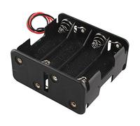 HALJIA 12V 8 x AA Battery Clip Slot Holder Stack Box Case Double Deck/Back to Back 6 Inch Leads Wire