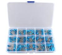 HALJIA 15 Value 300 Pcs High Voltage Ceramic Capacitors Assortment Assorted Kit Box