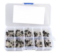 HALJIA 200Pcs 10 Kinds of Transistor Tiode TO-92 Assortment Kit Set, Model: S8050, S8550, S9012, S9013, S9014, 2N3904, 2N3906, C1815, A1015, MJE13001