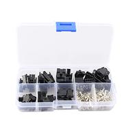 HALJIA 200PCS 2.54mm Pitch 2 3 4 5 Pin JST Connectors, Male and Female Pin Header Plug Housing Pin Connectors, Plug Connector SM Plug Connector, Wire Jumper Pin Header Connector Housing Kit