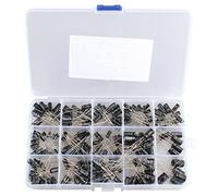 HALJIA 215Pcs 15 Values 0.1uF-330uF Mix Electrolytic Capacitor Assortment Kit with Storage Box
