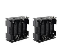 HALJIA 2PCS 12V 8 x AA Battery Holder Case, 8 x 1.5V 12V Plastic Battery Storage Box Double Deck Back to Back 8 Slots Battery Box Black