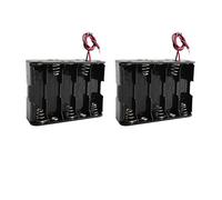 HALJIA 2Pcs 15V AA 10 x 1.5V Plastic CELL Battery Clip Slot Holder Case Battery Storage Box Double Deck/Back to Back with Wire Leads