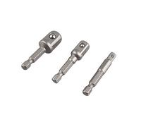 HALJIA 3Pcs Drill Socket Extension Adapter Connecting Rod of Hex Shank Converter to 1/4'' 3/8'' 1/2''Inch Impact Driver Power Drill Bits