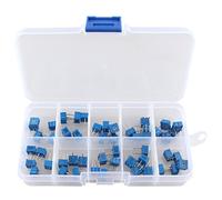 HALJIA 50PCS 10Value 100 ohm to 1M ohm 3362 Trimmer Potentiometer Assorted Kit Variable Resistor with Plastci Box