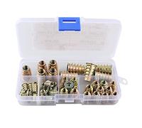 HALJIA 50PCS Threaded Insert Nuts, Hex Socket Screw Zinc Alloy Furniture Hex Socket Assorted Rivet Nuts Set M4 M5 M6 M8 M10 Inserts Threaded Assortment Tool Kit for Wood Furniture