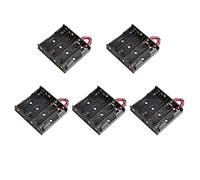 HALJIA 5Pcs 6V AA 4 x 1.5V Plastic Battery Holder Case Battery Storage Box with Wire Leads