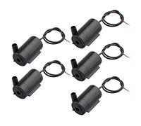 HALJIA 5PCS Mini Water Pump DC 3V 5V Micro Submersible Motor Pump, Micro Motor Pump Water Pumps Low Noise Ultra Quiet DIY 1.2-1.6 L/min for Fish Tank Fountain Aquarium Garden Black