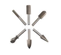 HALJIA 6pcs 1/4 6mm Shank Steel Rotary File Drill Burr Cutter Rotary Tools for Metal Resin Plastic Porcelain Soft Metal Stone Wood Jade Animal Bones Grinding Deburring Engraving Carving
