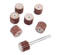 HALJIA 7Pcs 10MM Sanding Sandpaper Flap Wheel Disc Brush Bit Grinding Polishing Tool for Dremel Rotary Set Grit 80#120#180#240#320#400#600 with 3mm Mandrel Shank