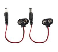 HALJIA 9V Battery Buckle Snaps Power Cable Clip Connector 2.1mm DC Jack Plug Compatible with Arduino (2PCS)