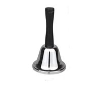 HALJIA Classic Metal Hand Bell Silvery Handheld Loud Call Service Bell for Office Kitchen Desk Table Hotel Counter Reception Restaurant Bar Ringer Alarm