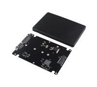 HALJIA M.2 NGFF SSD to 2.5 inch SATA Adapter Card 7mm Thickness Enclosure Solid State Drive Converter Case B M Key Socket 2 SATA Based 3.0 Card for Laptop Desktop Fast Black