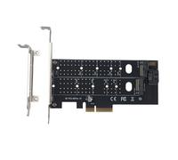 HALJIA M.2 NVME SSD NGFF to PCIE Adapter Card 110mm PCIE 4X 3.0 PC Motherboard Adapter Supports NGFF M2 M Key B Key SSD of Length 2280 2260 2242 2230 PCIE NVME Adapter with SATA 3.0 Cable