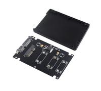 HALJIA mSATA to SATA III Converter Adapter mSATA Mini PCIE SSD to 2.5 inch SATA 3 Hard Drive Adapter Board Card with 7mm Enclosure Case for Desktop or Laptop