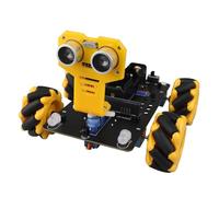 HALJIA Smart Mecanum Wheel Robot Car Compatible with BBC Micro:bit V2 Microbit Starter Kit Makecode and Python Programming DIY Coding Educational Kit with Detailed Tutorials (Without Micro bit)