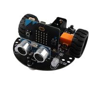 HALJIA Smart Mini Robot Car Compatible with BBC Micro:bit V2 Electronic DIY Programmable Kit with Makecode and Python Programming Microbit Starter Kit STEM Educational Project (Without Micro bit)