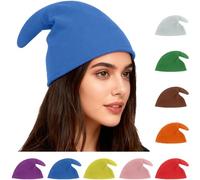 halkaount This versatile elf hat, colorful pointed hat or Christmas hat is suitable for carnival, Halloween, Christmas, birthdays, parties, group costumes, cosplay and other occasions.(Blau)