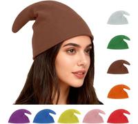 halkaount This versatile elf hat, colorful pointed hat or Christmas hat is suitable for carnival, Halloween, Christmas, birthdays, parties, group costumes, cosplay and other occasions.(Braun)