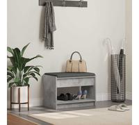 Hall Bench Concrete Grey 63x38x45cm Engineered Wood Frame with Fabric Cushion UK
