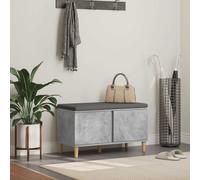 Hall bench concrete grey 80x38x46 cm engineered wood fabric storage seat w/door
