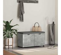 Hall bench Concrete grey 80x38x46cm Engineered wood & fabric Storage Seat Shelf