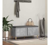Hall Bench Concrete Grey Engineered Wood Fabric 100x38x46cm Storage Seat Cushion