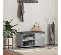 Hall Bench Concrete Grey Engineered Wood Fabric 80x38x46cm With Cushion Door XL