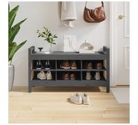 Hall bench Grey 110x40x60 cm Solid Pine Wood Storage Shoe Seat Rustic Entryway