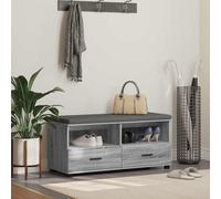 Hall Bench Grey Sonoma 100x38x46 cm Engineered Wood & Fabric Seat with Shelf H46