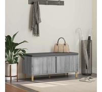 Hall Bench Grey Sonoma 100x38x46cm Engineered Wood Fabric Cushion Storage Seat46