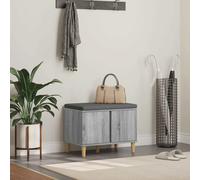 Hall Bench Grey Sonoma 60x38x46cm Engineered Wood Fabric Storage Seat with Door