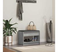 vidaXL Hall Bench with Cushion with Shelf Grey Sonoma 63 x 38 x 45 cm