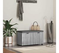 Hall bench Grey Sonoma 80x38x46 cm Engineered wood and fabric cushioned storage