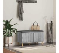 Hall Bench Grey Sonoma 80x38x46cm Engineered Wood Fabric Cushion Storage Indoor